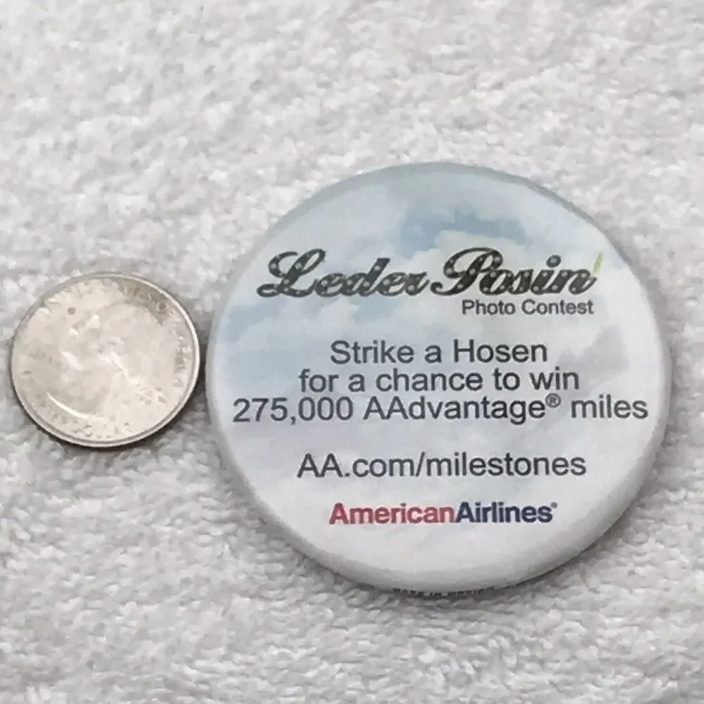 American Airlines Vintage Pin Button Pinback Leder Rosin Photo Contest